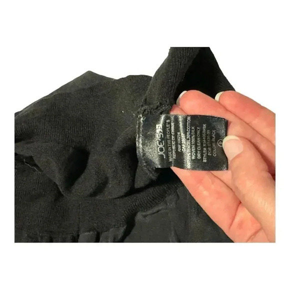 Joe’s Women’s Small Black V-Neck Long Sleeved Sweater Silk & Cotton Blend - Picture 5 of 7